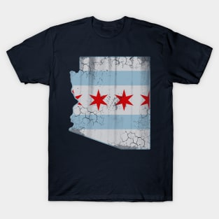 Arizona Chicago Map Flag Family Transplant Vacation T-Shirt